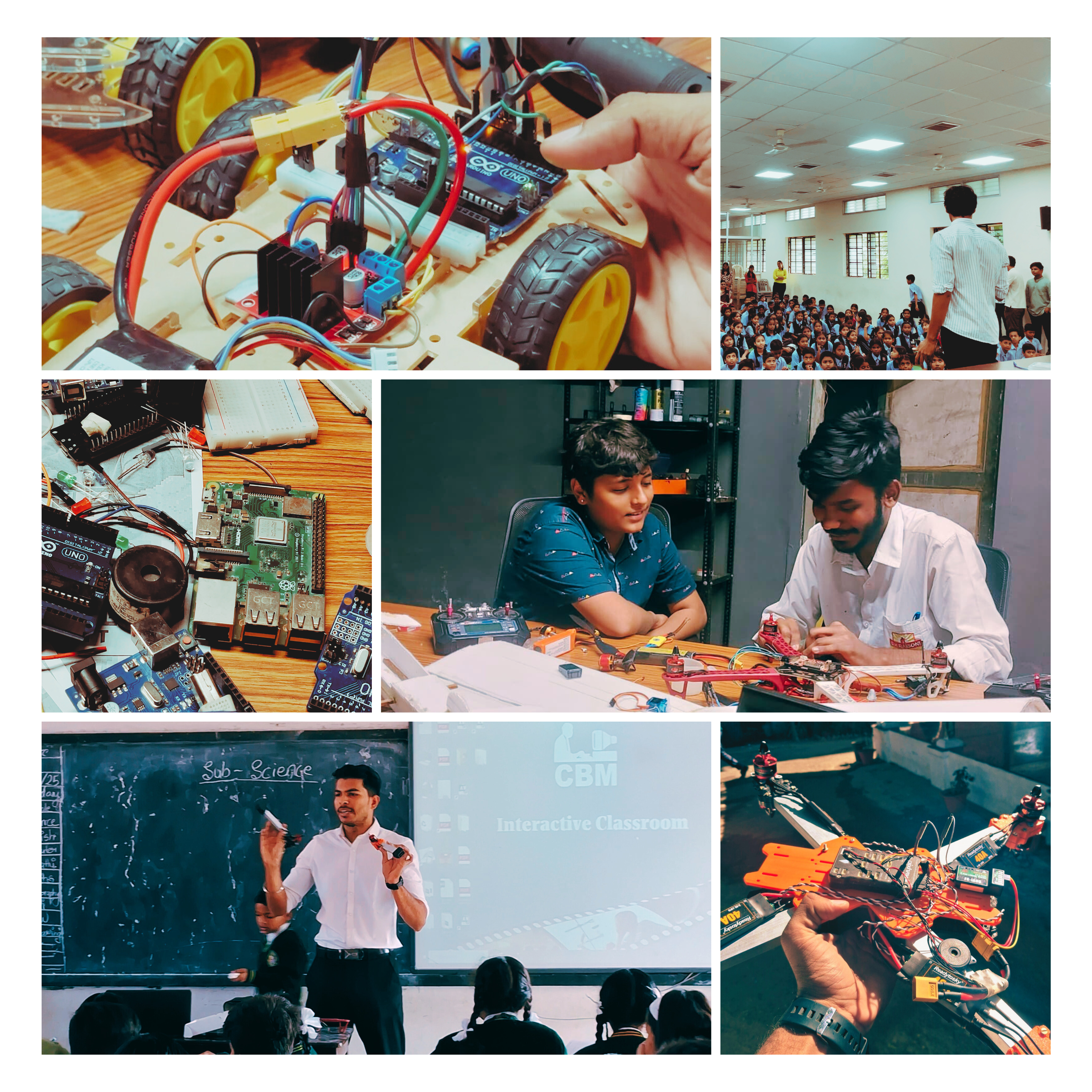 Students building robots at 4BIT LABS Kharar